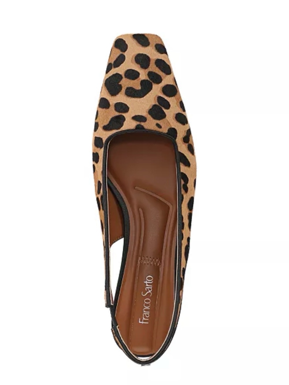 Franco Sarto Women's Tan Leopard Print Slingback pumps - Size 8